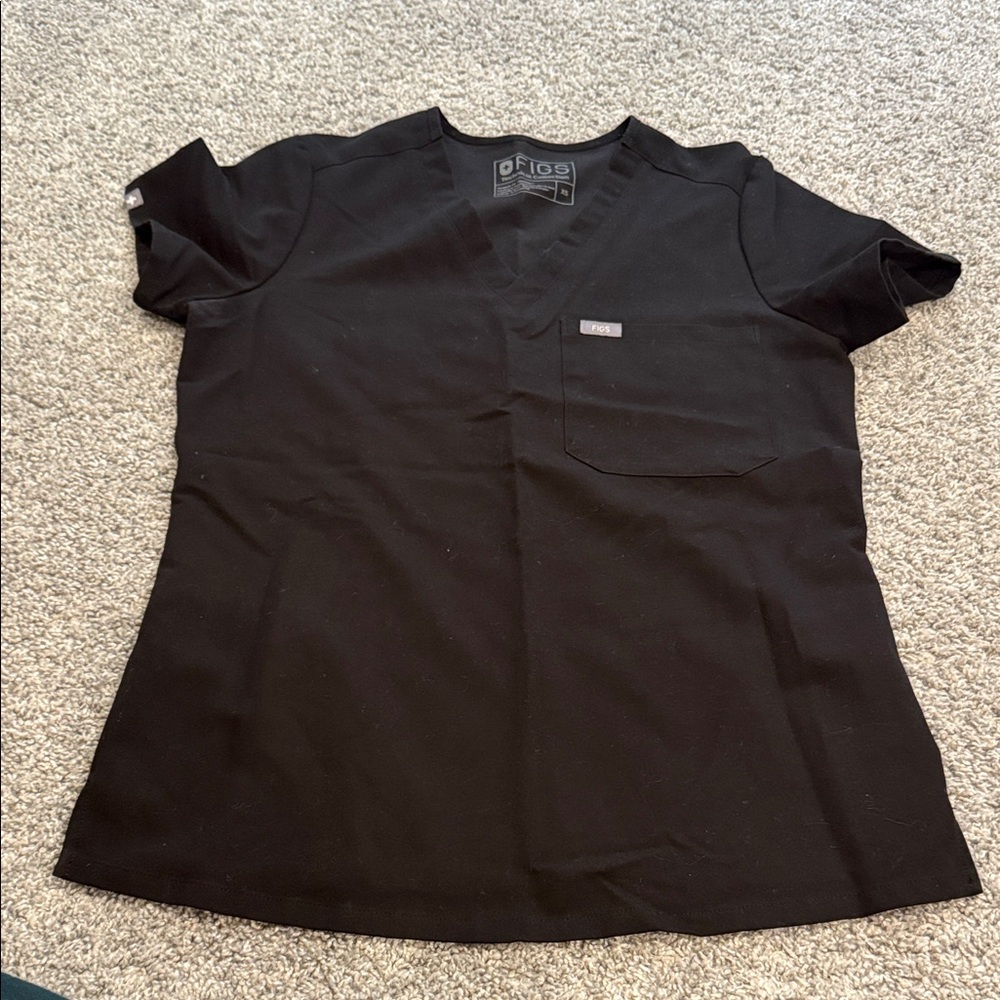 Figs Classic Black Scrub Top